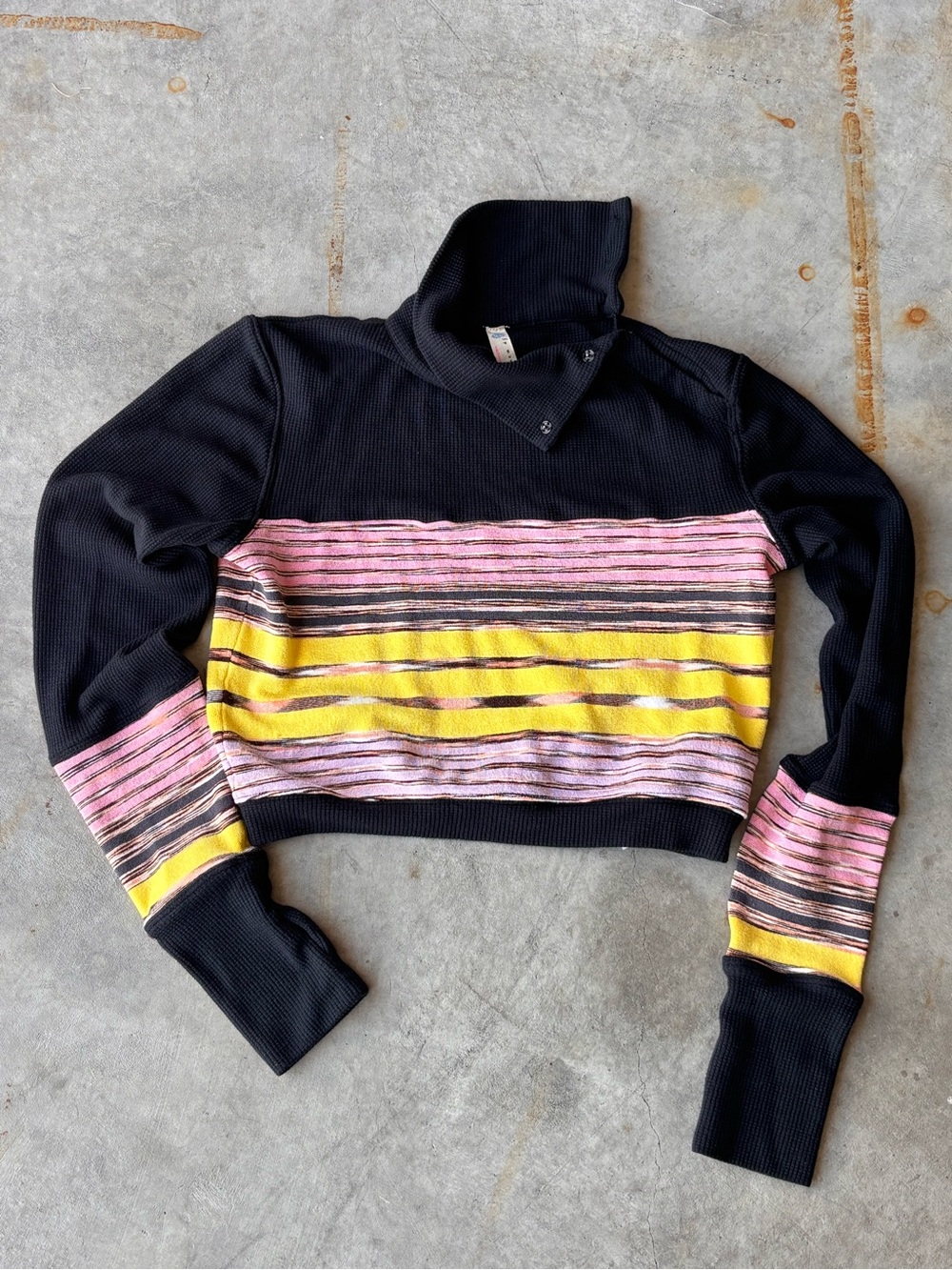 Free People Movement Cropped Stripe Sweater Fairy Grunge Indie Sleaze Mall Goth